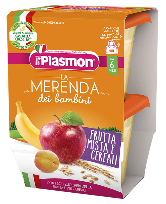 PLASMON LA MERENDA DEI BAMBINI MERENDE FRUTTA CEREALI ASETTICO 2 X 120 G - famajoy.it