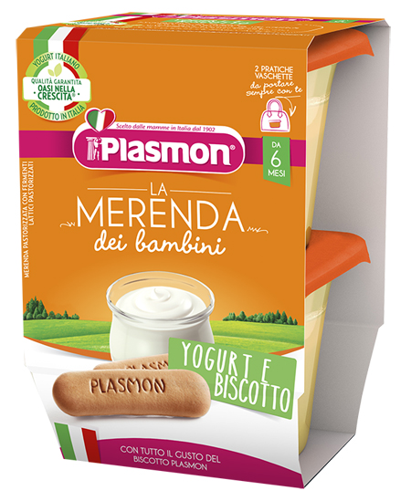 PLASMON LA MERENDA DEI BAMBINI SAPORE DI NATURA YOGURT BISCOTTO ASETTICO 2 X 120 G - famajoy.it