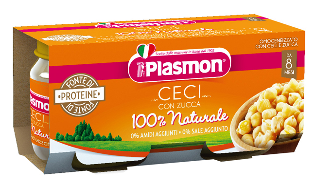 PLASMON OMOGENEIZZATO CECI/ZUCCA 2 X 80 G - famajoy.it
