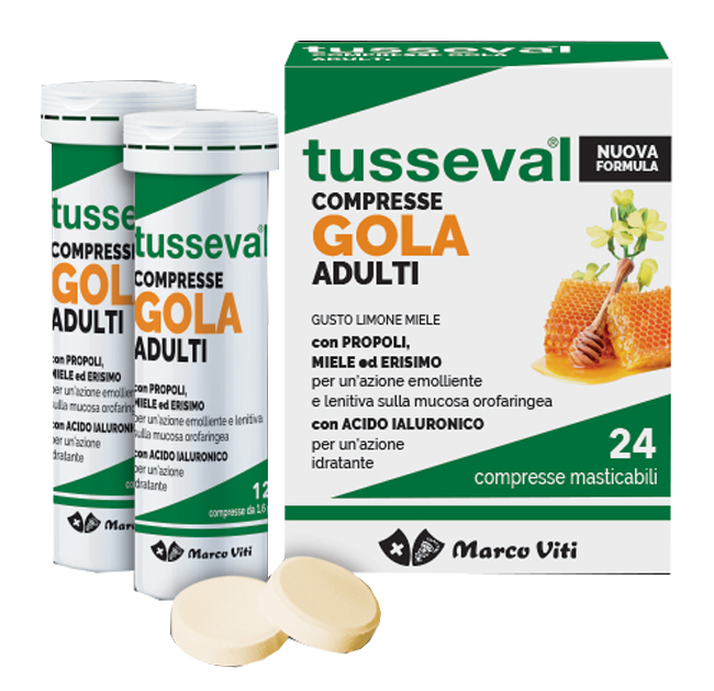 TUSSEVAL GOLA ADULTI 24 COMPRESSE - famajoy.it