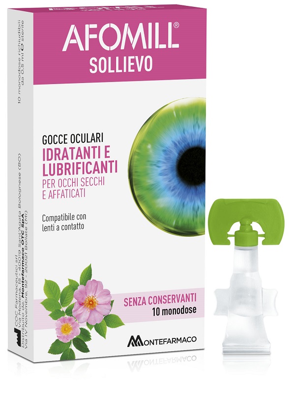 AFOMILL SOLLIEVO GOCCE OCULARI OCCHI 10 FIALE DA 0,5 ML - famajoy.it