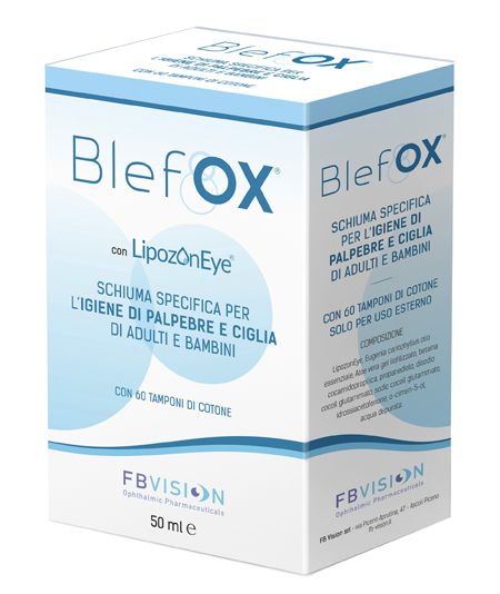 BLEFOX SCHIUMA SPECIFICA PER IGIENE PALPEBRE E CIGLIA 50 ML CON EROGATORE + 60 DISCHETTI - famajoy.it