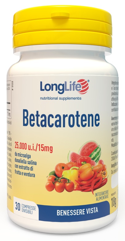 LONGLIFE BETACAROTENE 25000 UI 30 COMPRESSE - famajoy.it