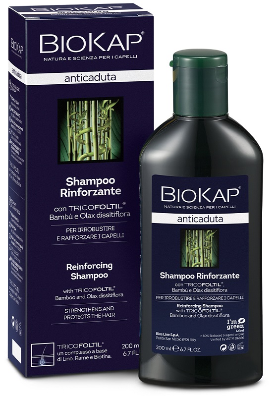 BIOKAP SHAMPOO RINFORZANTE ANTICADUTA CON TRICOFOLTIL NUOVA FORMULA 200 ML - famajoy.it