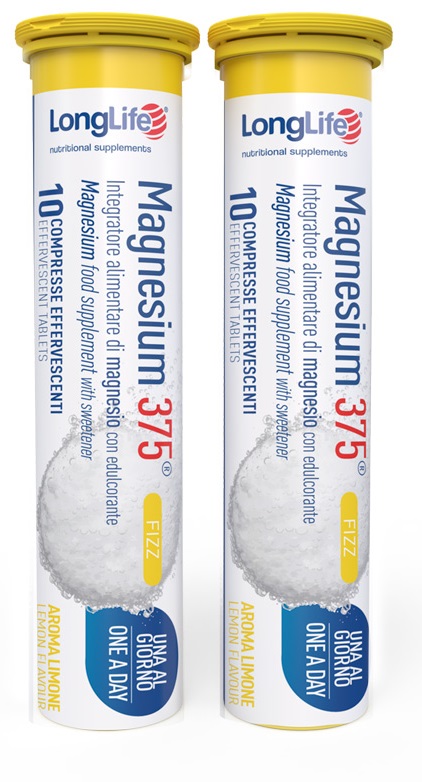 LONGLIFE MAGNESIUM 375 FIZZ 20 COMPRESSE EFFERVESCENTI DA 6,3 G - famajoy.it