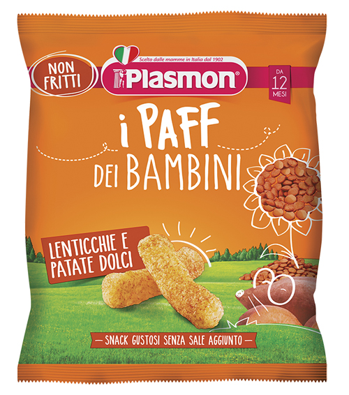 PLASMON DRY SNACK PAFF LENTICCHIE-PATATA DOLCE 15 G - famajoy.it
