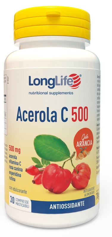 LONGLIFE ACEROLA C500 ARANCIA 30 COMPRESSE - famajoy.it