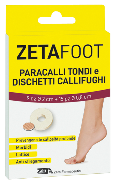 ZETAFOOT PARACALLO TONDO 9 PEZZI + DISCHETTO CALLIFUGO 15 PEZZI - famajoy.it