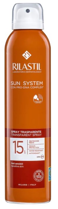 RILASTIL SUN SYSTEM TRANSPARENT SPRAY SPF15 200 ML - famajoy.it