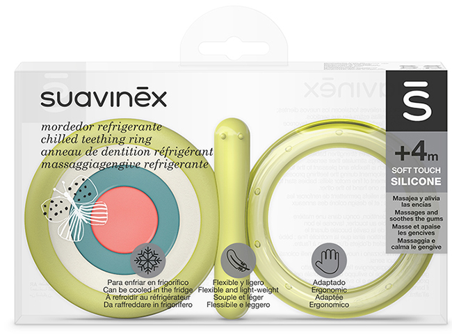 SUAVINEX MASSAGGIAGENGIVE IN SILICONE +4 MESI FARFALLA - famajoy.it