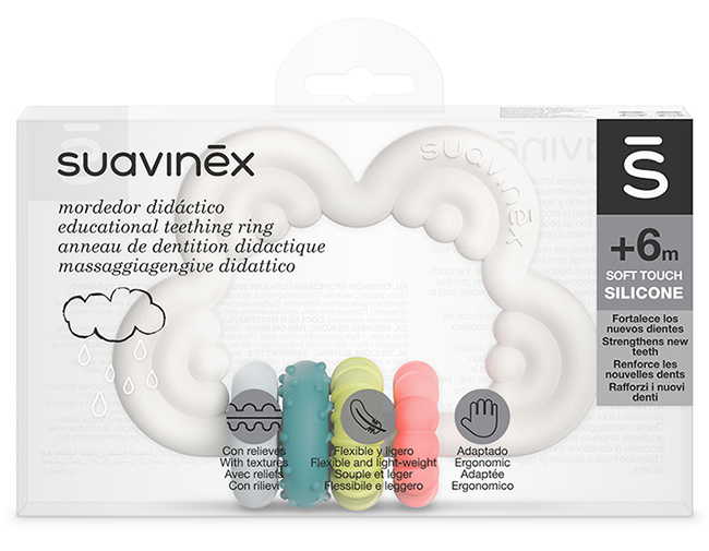 SUAVINEX MASSAGGIAGENGIVE IN SILICONE +6 MESI NUVOLA - famajoy.it