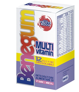 BENEGUM MULTIVITAMIN GUSTO FRUTTI ROSSI 12 BUSTINE OROSOLUBILI - famajoy.it