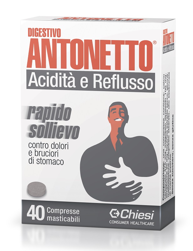 DIGESTIVO ANTONETTO ACIDITA' E REFLUSSO 40 COMPRESSE MASTICABILI - famajoy.it