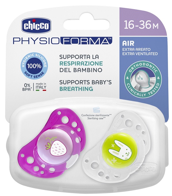 CHICCO SUCCHIETTO AIR GIRL IN SILICONE 16-36 MESI 2 PEZZI - famajoy.it