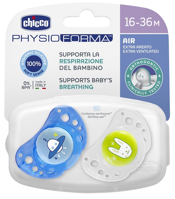CHICCO SUCCHIETTO AIR BOY IN SILICONE 16-36 MESI 2 PEZZI - famajoy.it