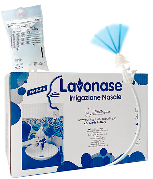 LAVONASE 2 BLISTER STERILI + 10 SACCHE SOLUZIONE FISIOLOGICAPER LAVAGGI NASALI + 1 CLAMP + 1 VENTOSA - famajoy.it