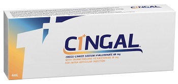 SIRINGA PRERIEMPITA INTRA ARTICOLARE CINGAL 4 ML 22MG/ML ACIDO RETICOLATO CON 4,5 MG/ML TRIAMCINOLONE ESACETONIDE - famajoy.it