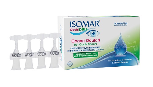 ISOMAR OCCHI PLUS GOCCE OCULARI PER OCCHI SECCHI ALL'ACIDO IALURONICO 0,25% 30 FLACONCINI MONODOSE - famajoy.it