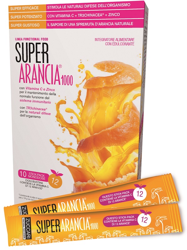 SUPER ARANCIA 1000 10 STICK PACK MONODOSE DA 3,7G INTEGRATORE ALIMENTARE CON EDULCORANTE - famajoy.it