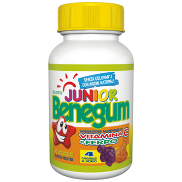 BENEGUM JUNIOR VIT C E FERRO 40 CARAMELLE GOMMOSE GUSTO FRUTTA - famajoy.it