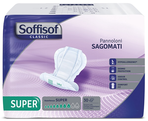 PANNOLONE SOFFISOF CLASSIC SAGOMATO SUPER 30 PEZZI - famajoy.it