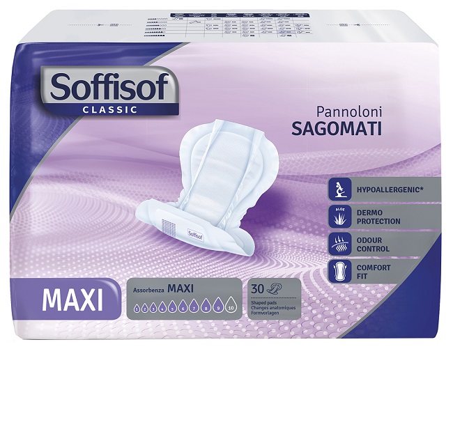 PANNOLONE SOFFISOF CLASSIC SAGOMATO MAXI 30 PEZZI - famajoy.it