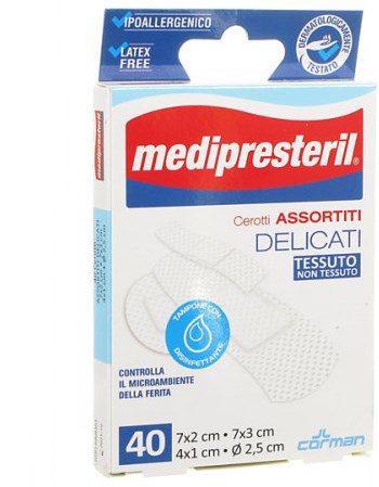 MEDIPRESTERIL CEROTTI DELICATI ASSORTITI 4 FORMATI 40 PEZZI - famajoy.it
