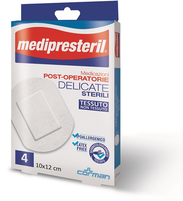 MEDICAZIONE POST OPERATORIA MEDIPRESTERIL DELICATA TNT 10X12CM 5 PEZZI - famajoy.it