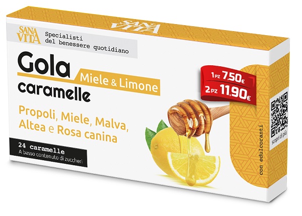 SANAVITA GOLA LIMONE MIELE 24 COMPRESSE - famajoy.it