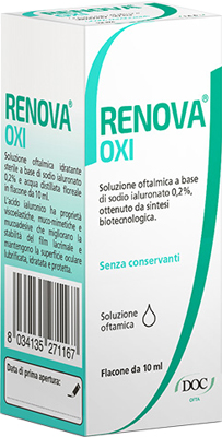 RENOVA OXI COLLIRIO SOLUZIONE OFTALMICA A BASE DI ACIDO IALURONICO 0,2% FLACONE DA 10 ML - famajoy.it