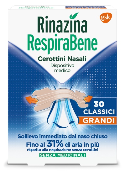 RINAZINA RESPIRABENE CEROTTI NASALI CLASSICI GRANDI CARTON 30 PEZZI - famajoy.it