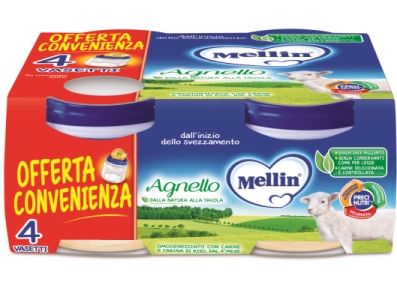 MELLIN OMOGENEIZZATO AGNELLO 4 PEZZI X 80 G - famajoy.it