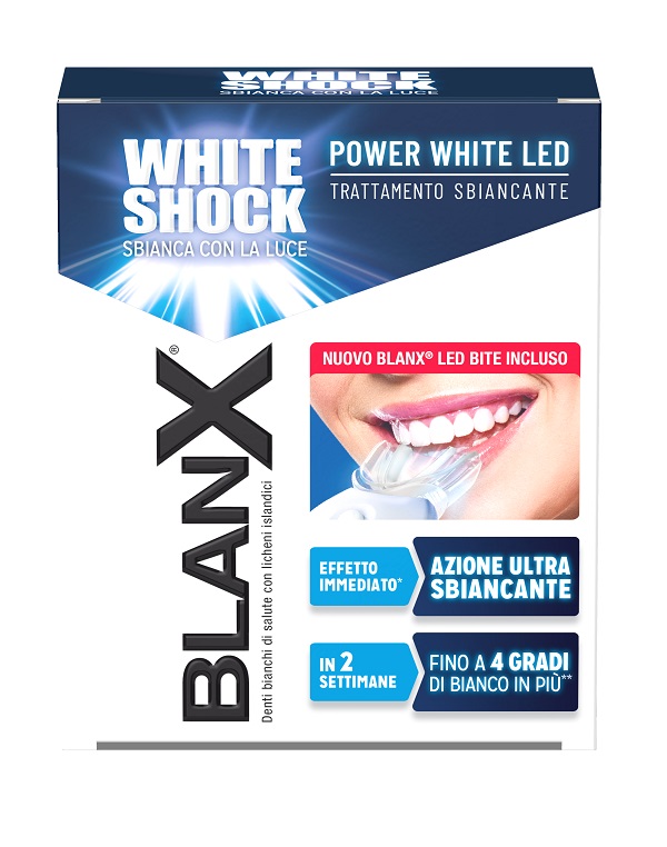 BLANX WHITE SHOCK TRATTAMENTO SBIANCANTE POWER WHITE 30 ML + LED BITE - famajoy.it