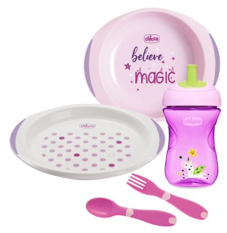CHICCO SET PAPPA 12 MESI+ ROSA - famajoy.it