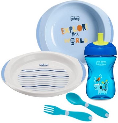 CHICCO SET PAPPA 12 MESI+ AZZURRO - famajoy.it