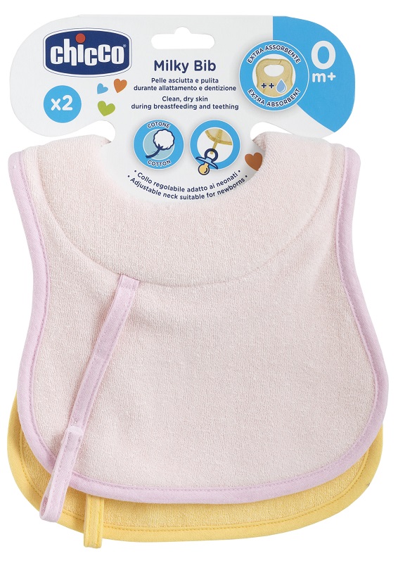 CHICCO BAVAGLINE 0M+ 2PZ ROSA - famajoy.it