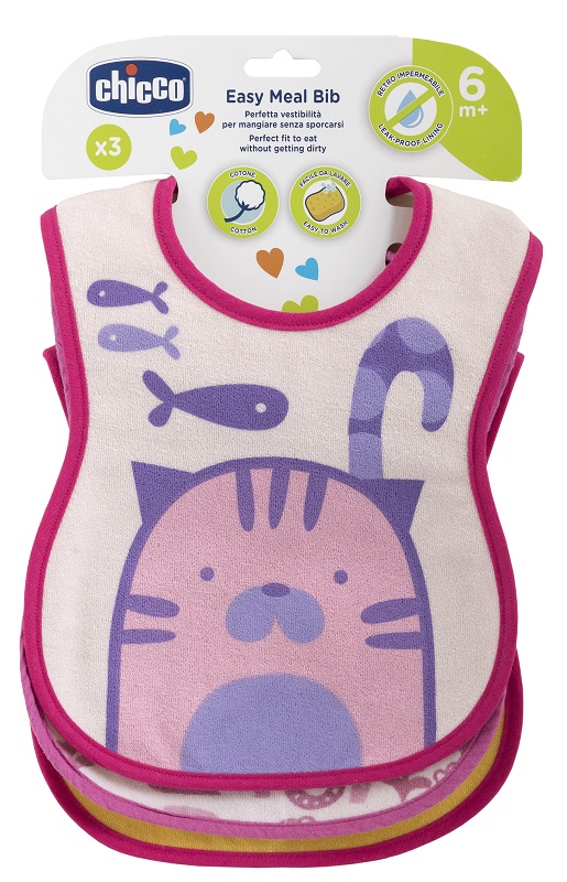 CHICCO BAVAGLINO PAPPA 6M 3 PEZZI GIRL - famajoy.it