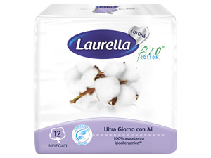 ASSORBENTE LAURELLA IN COTONE ULTRA GIORNO CON ALI 12 PEZZI - famajoy.it