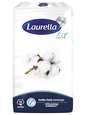 ASSORBENTE LAURELLA IN COTONE SOTTILE NOTTE DISTESO 14 PEZZI - famajoy.it