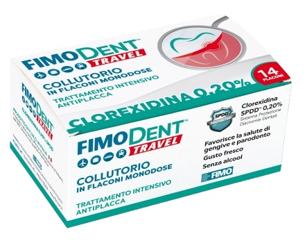 FIMODENT TRAVEL COLLUTORIO CLOREXIDINA SPDD 0,20% 14 FLACONCINI MONODOSE 10 ML - famajoy.it