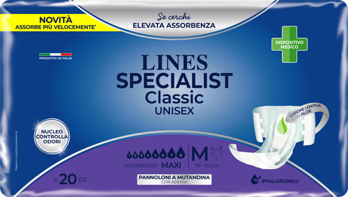PANNOLONE MUTANDA LINES SPECIALIST CLASSIC MM MAXI 20 PEZZI - famajoy.it