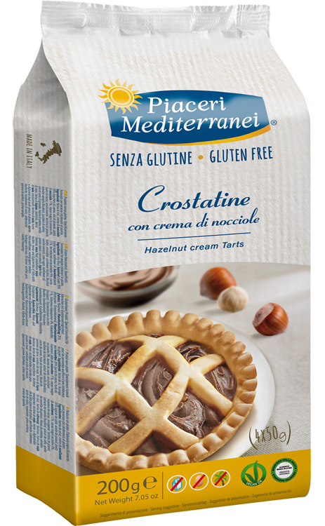 PIACERI MEDITERRANEI CROSTATINA CON CREMA DI NOCCIOLA 4 X 50 G - famajoy.it