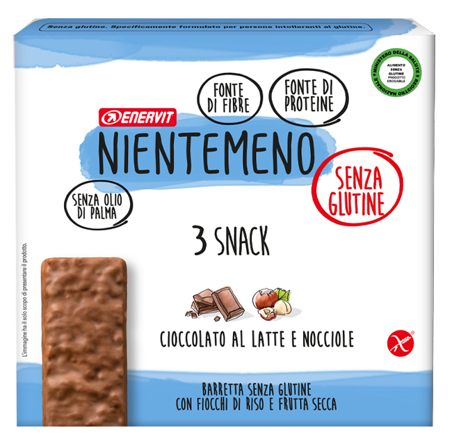 NIENTEMENO BAR CIOCCOLATO AL LATTE NOCCIOLE 3 X 33 G - famajoy.it