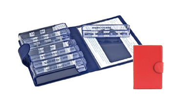 PORTAPILLOLE SETTIMANALE MEDIDOS ROSSO APERTURA/CHIUSA IN VELCRO 10,5X15,5X2,5 CM - famajoy.it