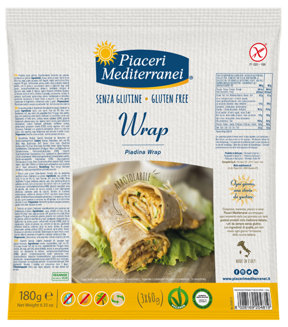 PIACERI MEDITERRANEI PIADINA WRAP 180 G - famajoy.it