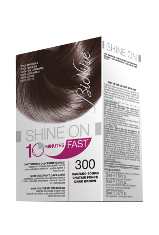 BIONIKE SHINE ON FAST TRATTAMENTO COLORANTE CAPELLI CASTANO SCURO 300 FLACONE 60 ML + TUBO 60 ML - famajoy.it