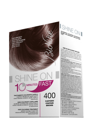 BIONIKE SHINE ON FAST TRATTAMENTO COLORANTE CAPELLI CASTANO 400 60 ML + TUBO 60 ML - famajoy.it