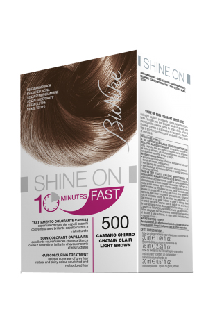 BIONIKE SHINE ON FAST TRATTAMENTO COLORANTE CAPELLI CASTANO CHIARO 500 FLACONE 60 ML + TUBO 60 ML - famajoy.it