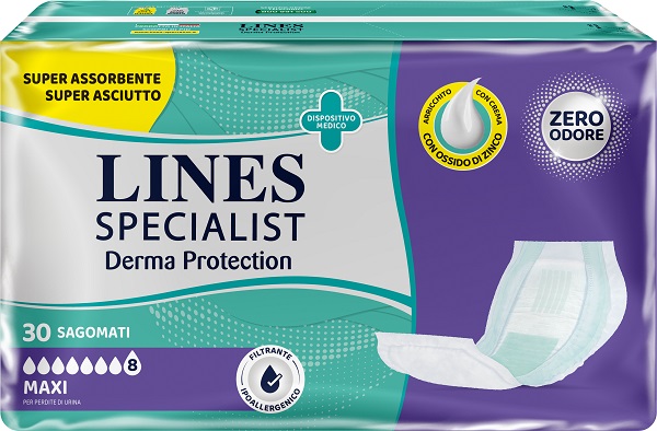 LINES SPECIALIST DERM PANNOLONE SAGOMATO MAXI 30 PEZZI - famajoy.it