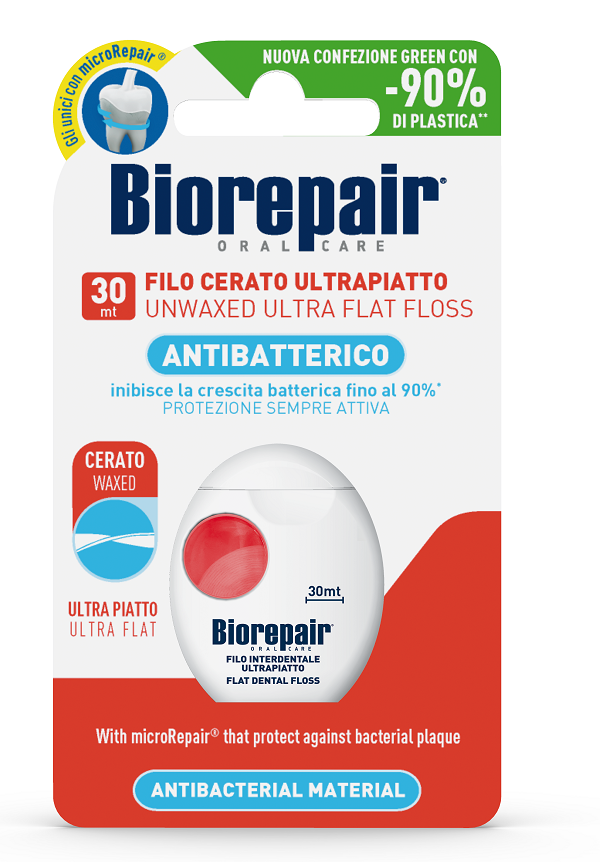 BIOREPAIR ORAL CARE ANTIBATTERICO FILO NON CERATO ULTRAPIATTO DENTI SENSIBILI 25+5 METRI - famajoy.it